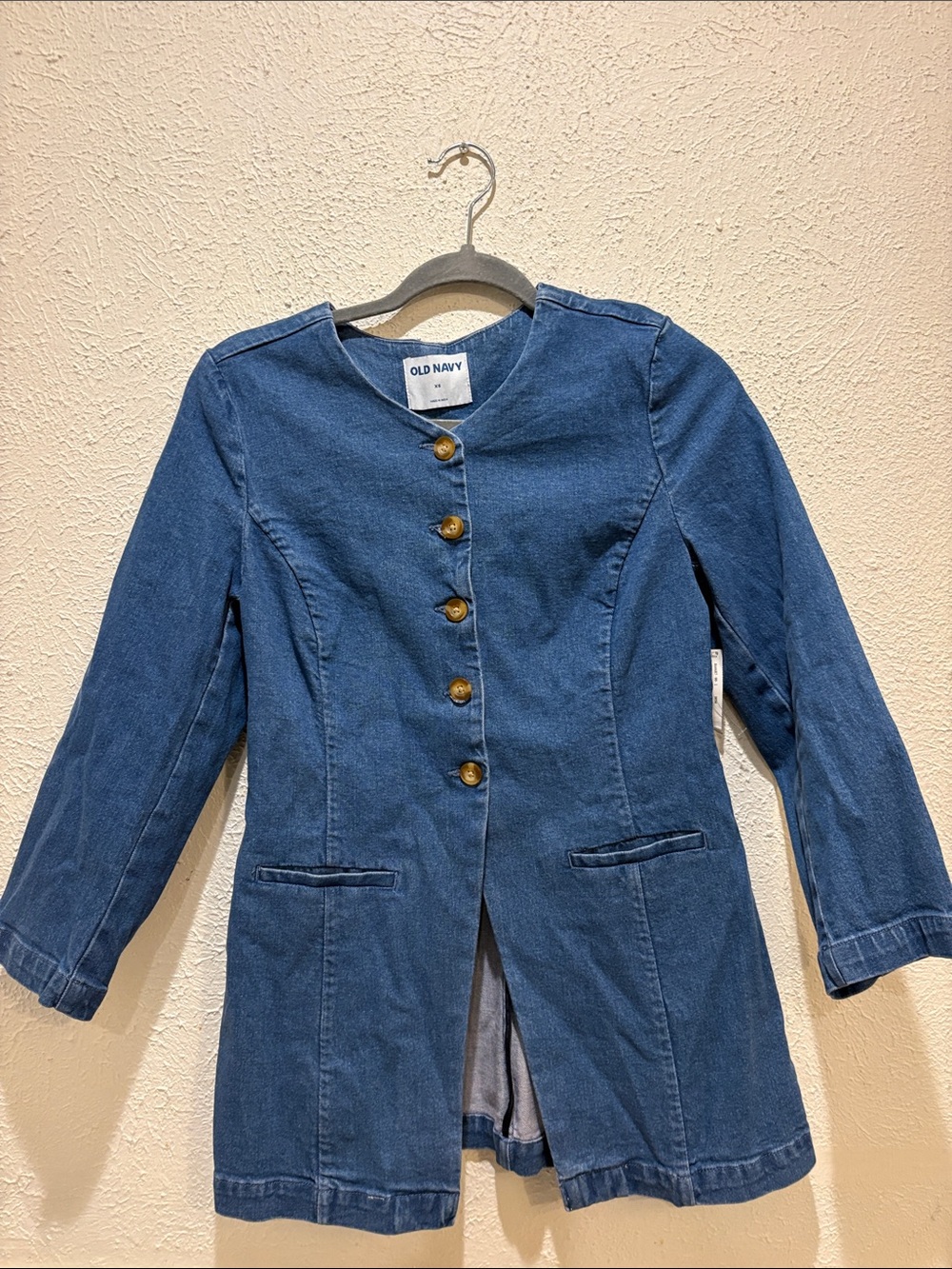 Old Navy Blue Denim Button-Front Jacket